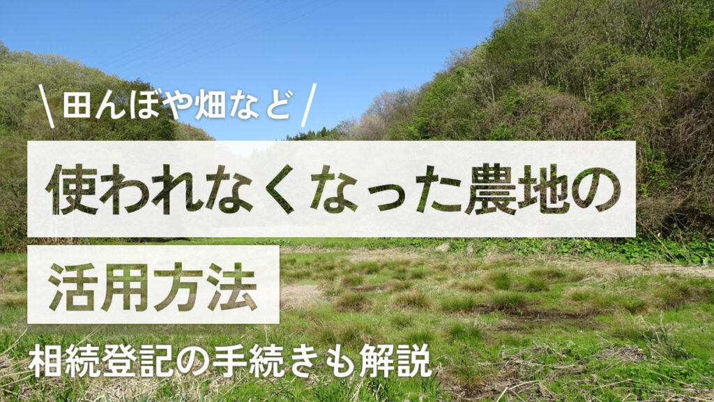 使わなくなった田んぼや畑の活用方法