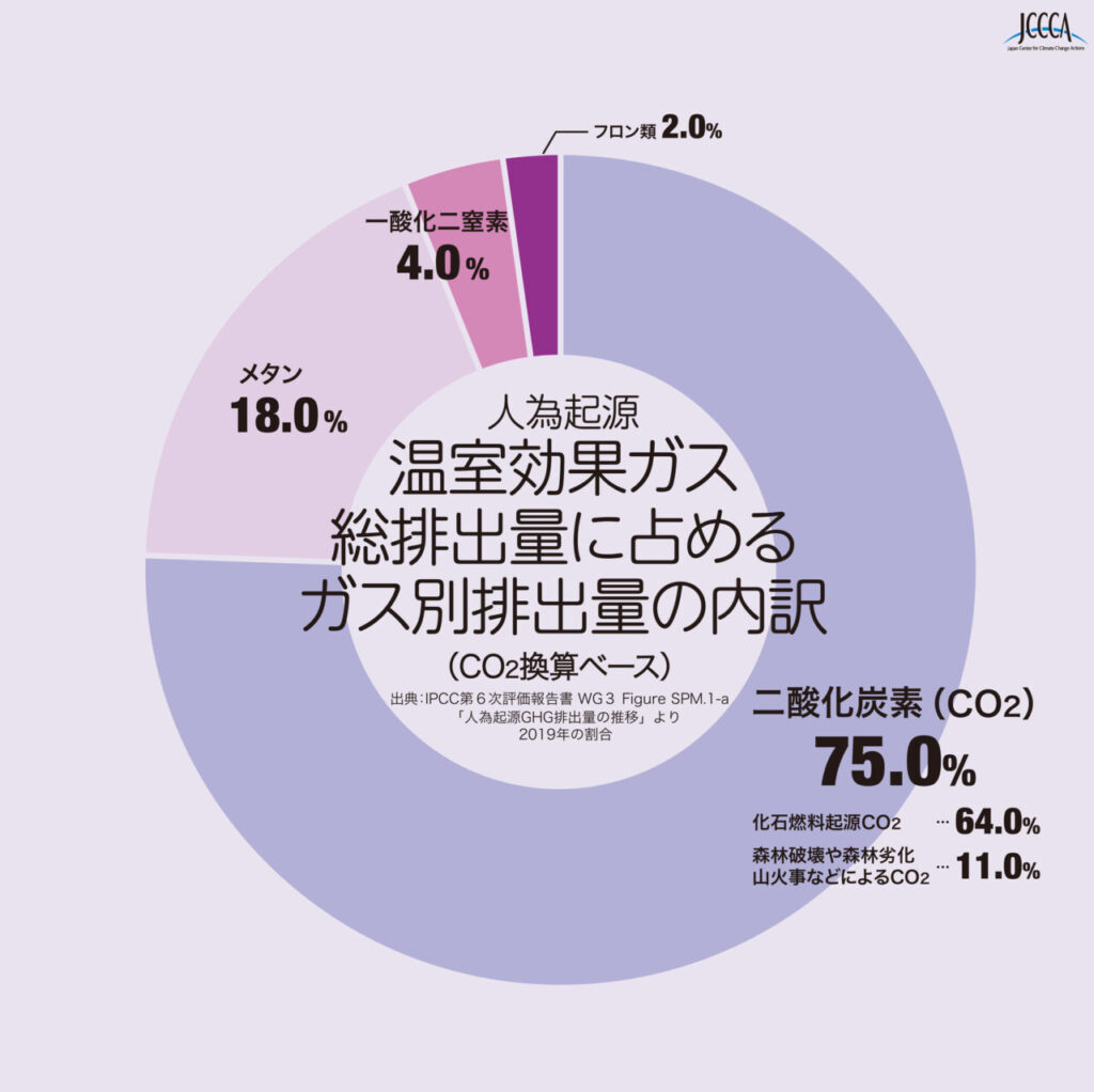 温室効果ガス総排出量に占めるガス別排出量