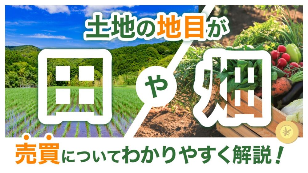 登記簿上の地目が「田」や「畑」の売買についてわかりやすく解説